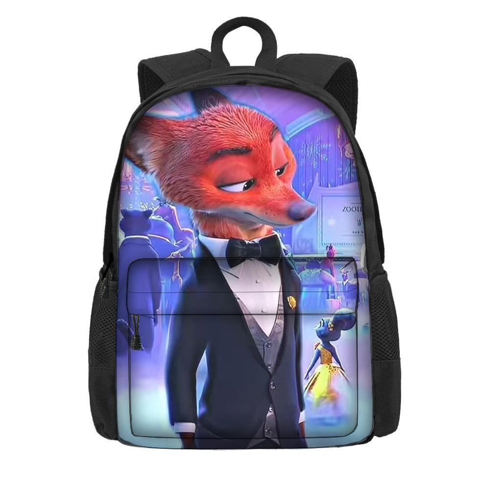 Kreslený batoh s motivem Zootopie 2 pro žáky základní školy, velká kapacita, lehký dvouramenný batoh