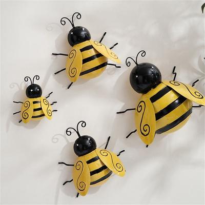 Mignon Abeille Accent Jardin Arrière-Cour Maisonnette Sculpture Métal Décorative Jardin Maison pour Extérieur