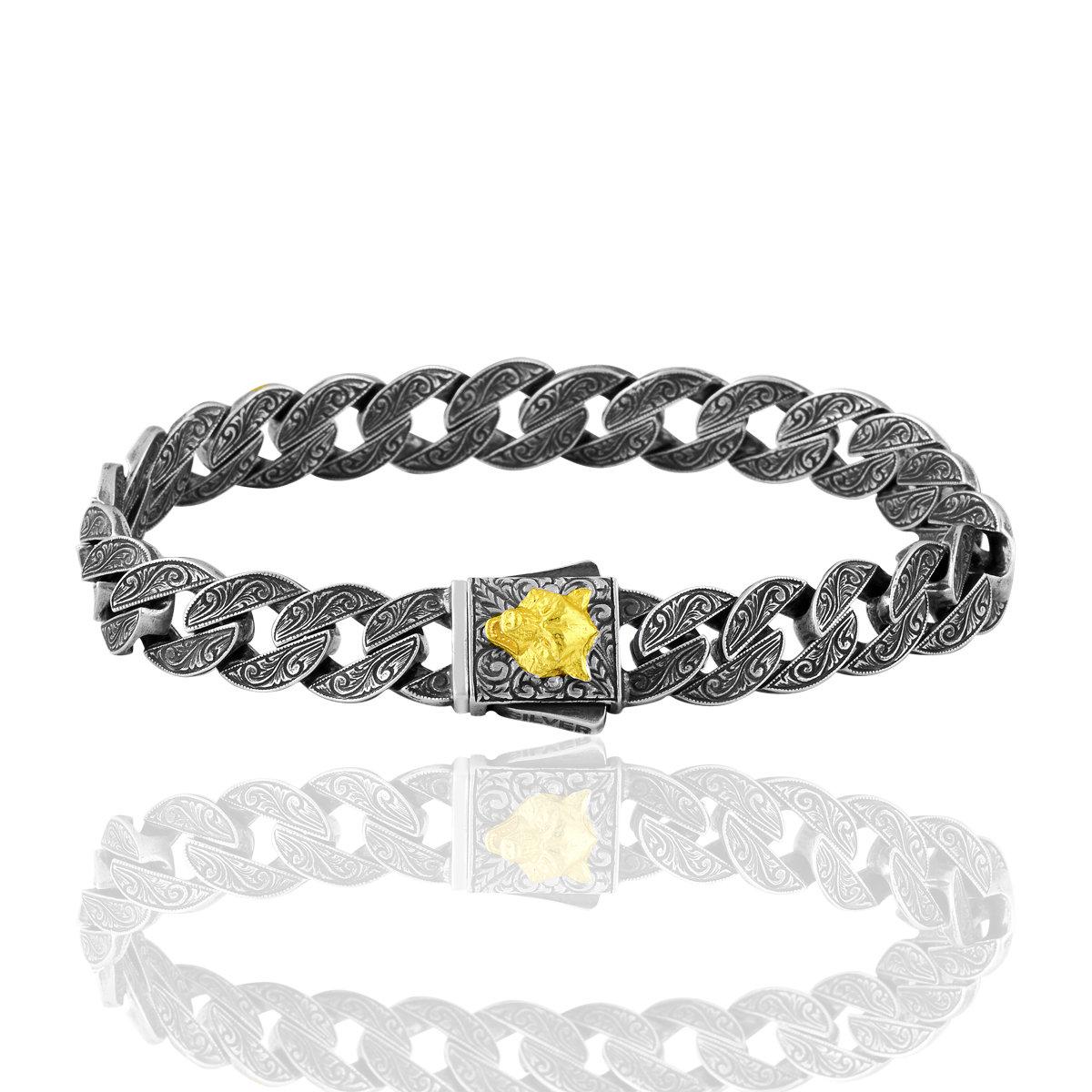 

Серебряный ручная инкрустация Серебряный браслет ручной работы 18cm серебряный