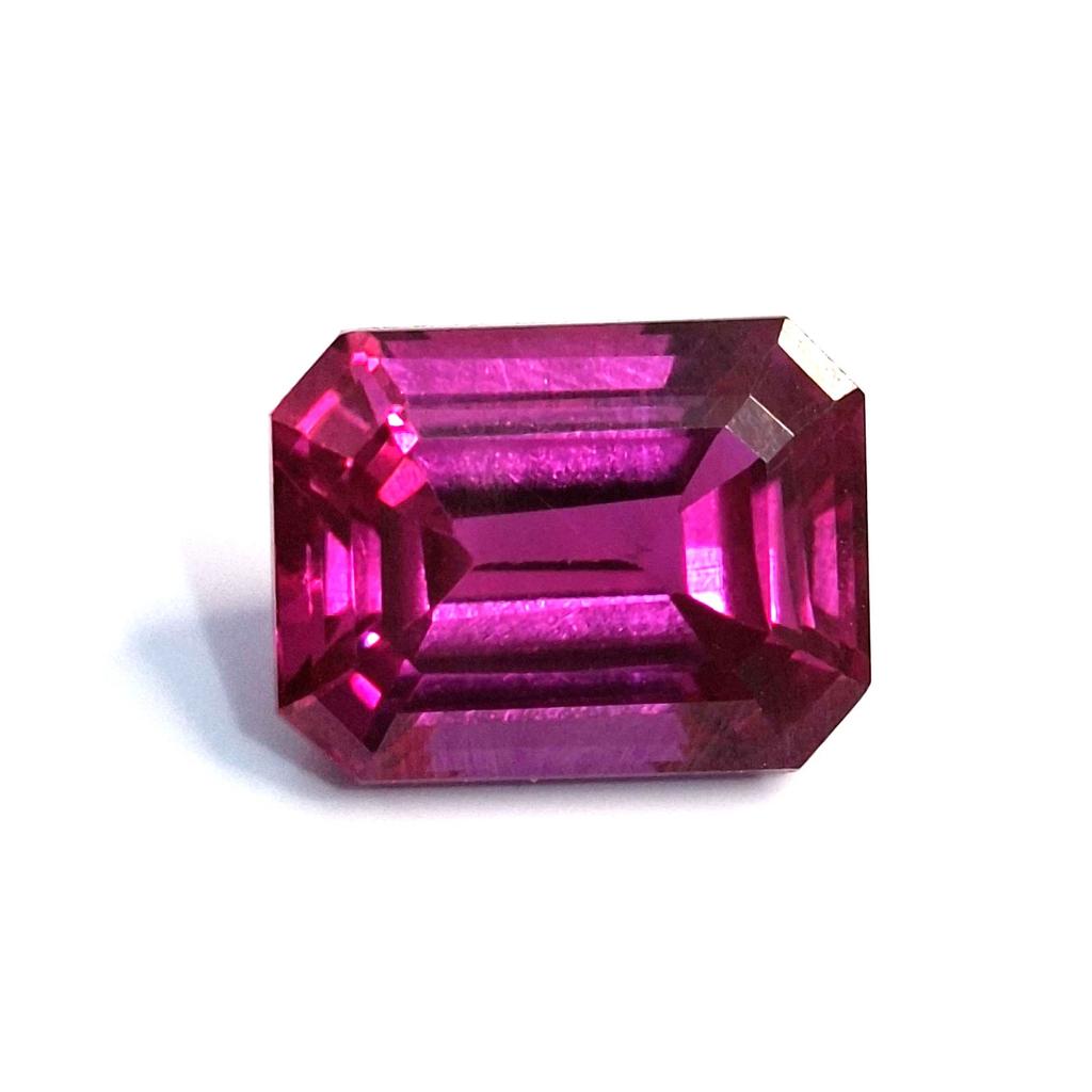 Certified Natural Dark Pink Ruby Emerald Cut 10-12 Ct Stunning Loose Gemstone
