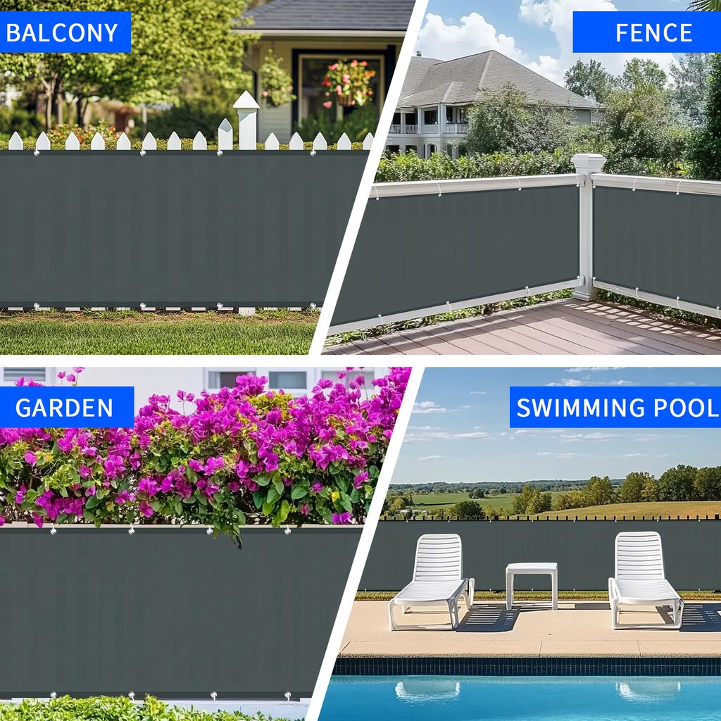 Balcony Privacy Screen Fence Waterproof Windscreen with Grommets for Porch Deck Outdoor Patio Backyard Patio Pergola Shade Cover