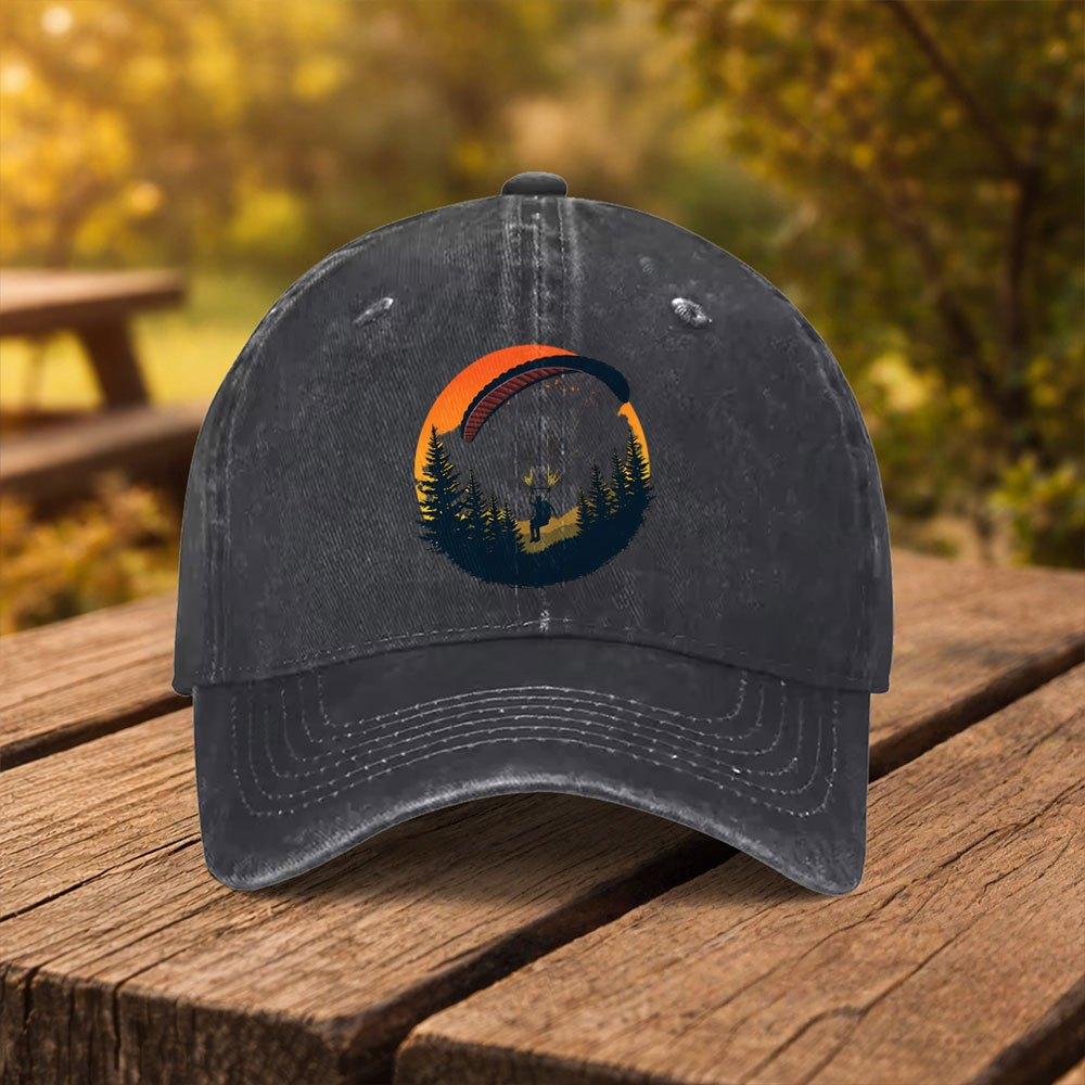Paragliding Scenery Print Baseball Cap Unisex Fashion Duckbill Hat Suitable for Outdoor Sports Fitness Travel and Outings