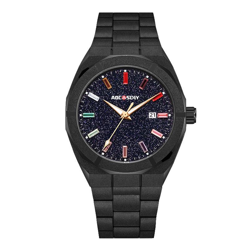 

AOCASDIY Men s Luxury Starry Sky Quartz Watch - Full Diamond, Waterproof, Steel Band чёрный