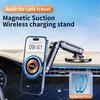 15W Car Magnetic Wireless Charger Holder 360 Rotation Metal Adjustable Angle in Car Stand For Iphone 15 14 13 12 Pro Max Samsung