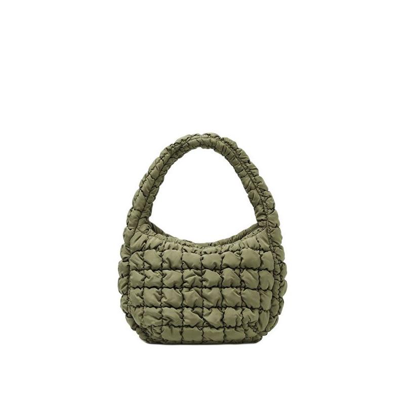 New COS Recycled Polyester One Shoulder Handbag Mini Women's Khaki Green 973537049