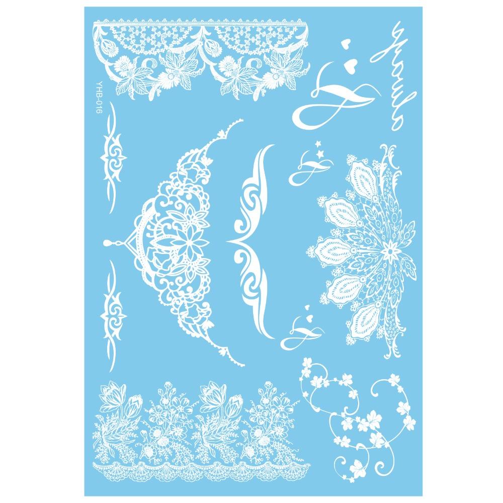 Lace Flower White Tattoo Stickers Long-lasting Butterfly Tattoo Stickers Women Men