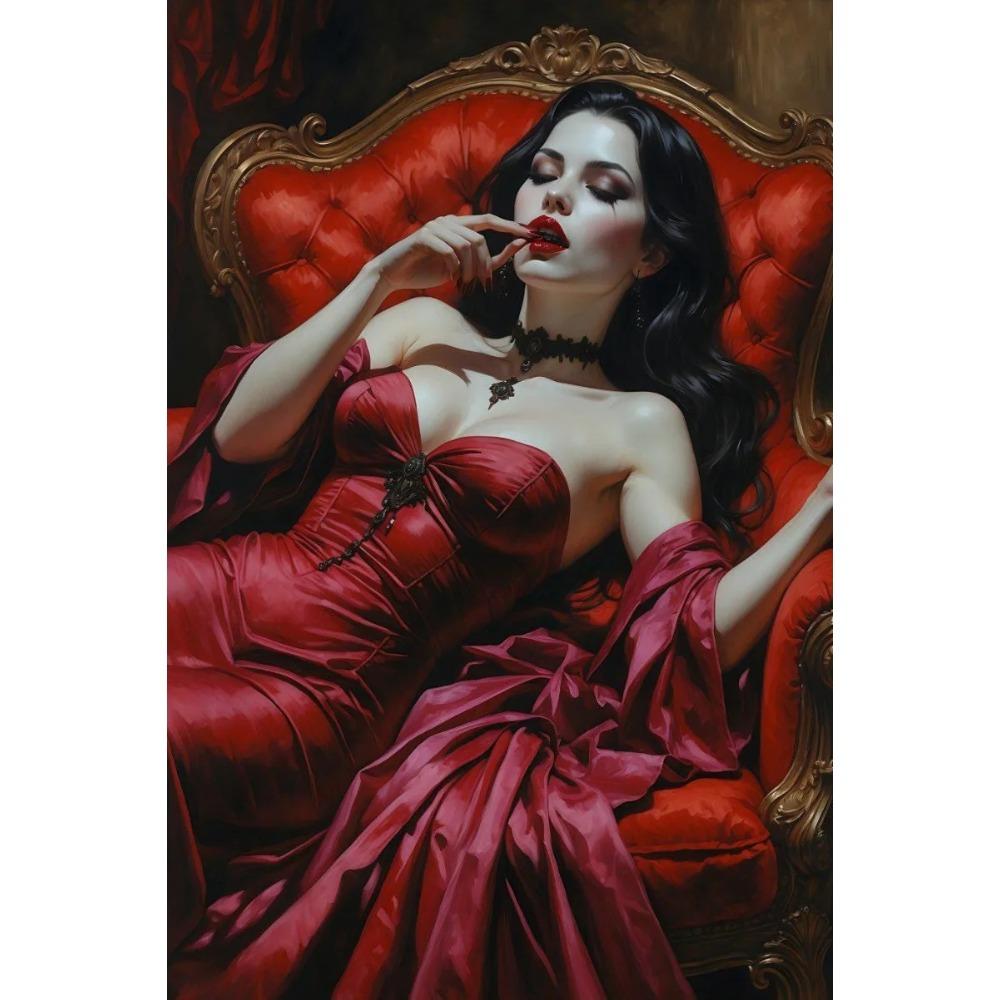 Dark Fantasy Romantic Gothic Vampire Queen Horror Blood Poster Print Wall Art Pictures Canvas Painting Living Room Home Decor