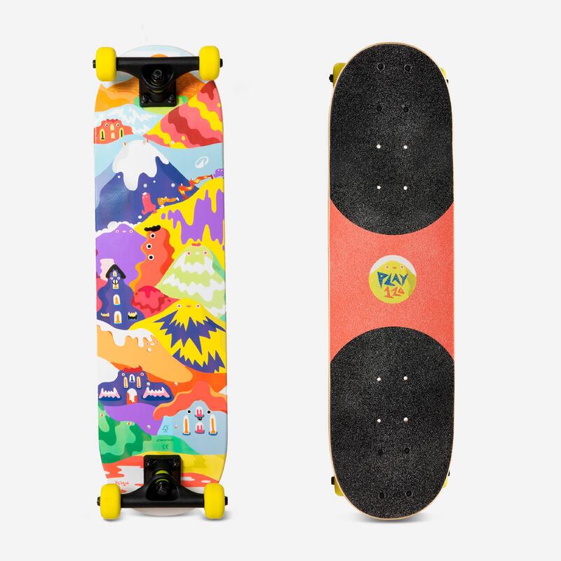Decathlon Kids Adjustable Double-Kicktail Skateboard (Ages 3-7) One Size