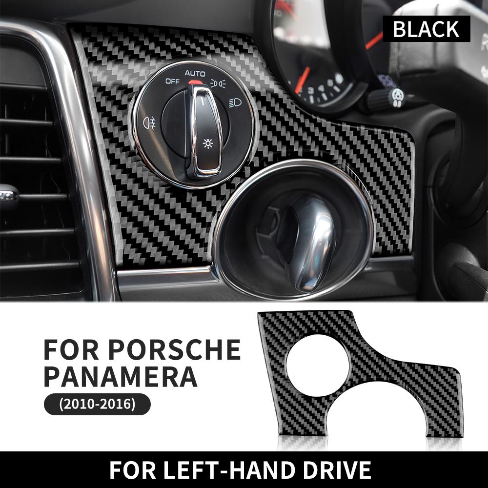 3D Carbon Fiber Headlight Switch Hole Cover Sticker for Porsche Panamera 2010-2016 Left Hand Drive-1 чёрный