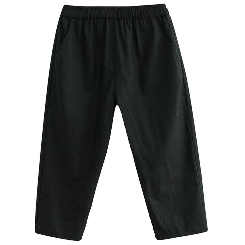 Summer Cotton Linen Capri Pants Women's New Arrival Plus Size Women's Clothing Loose Slim Looking Thin Harem Pants Chubby Girl High Waist Baggy Pants