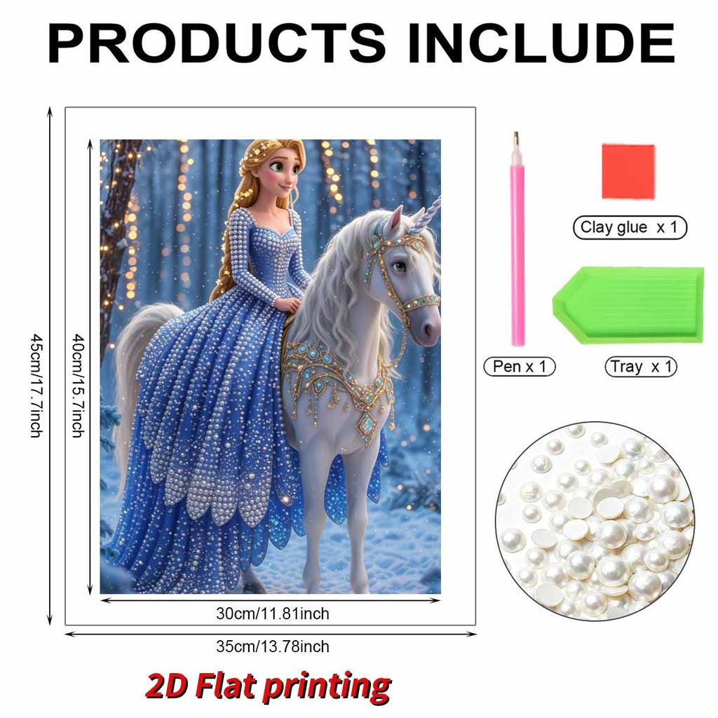 Disney Pearl Painting Rapunzel Unicorn Snow Forest Creative Art 5D Pearl Embroidery Cross Stitch Kit Handmade DIY Home and Room Decor Gift