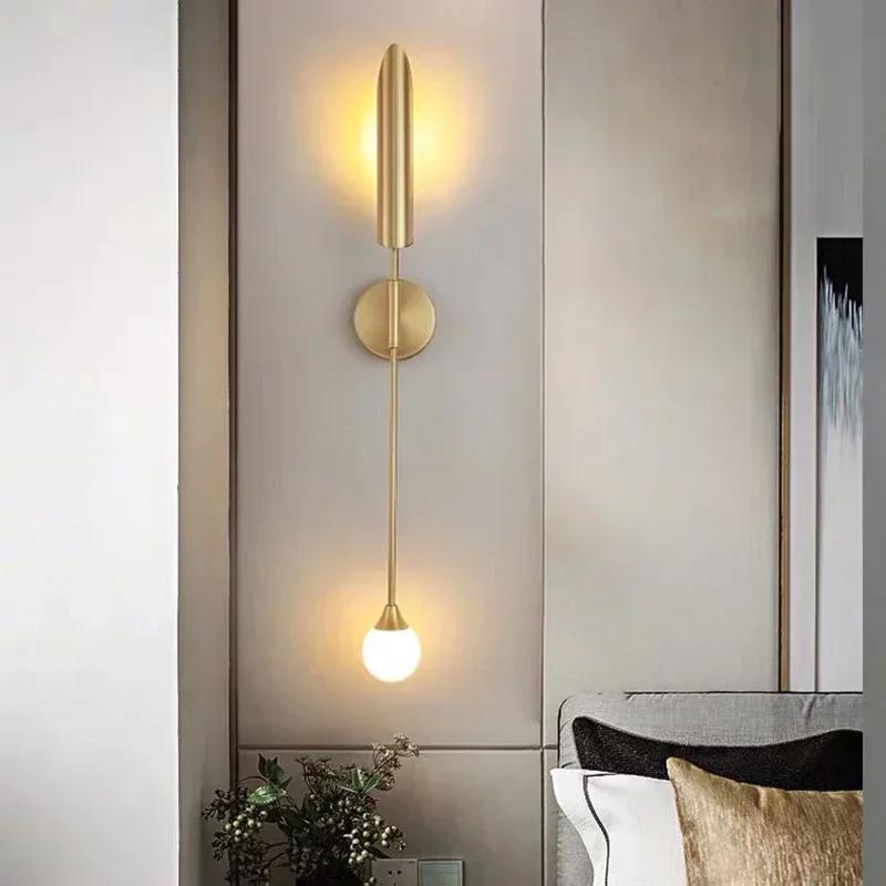 Modern minimalist wall lamp living room TV background staircase bedroom wall lamp Nordic home decoration lighting fixtures gloss
