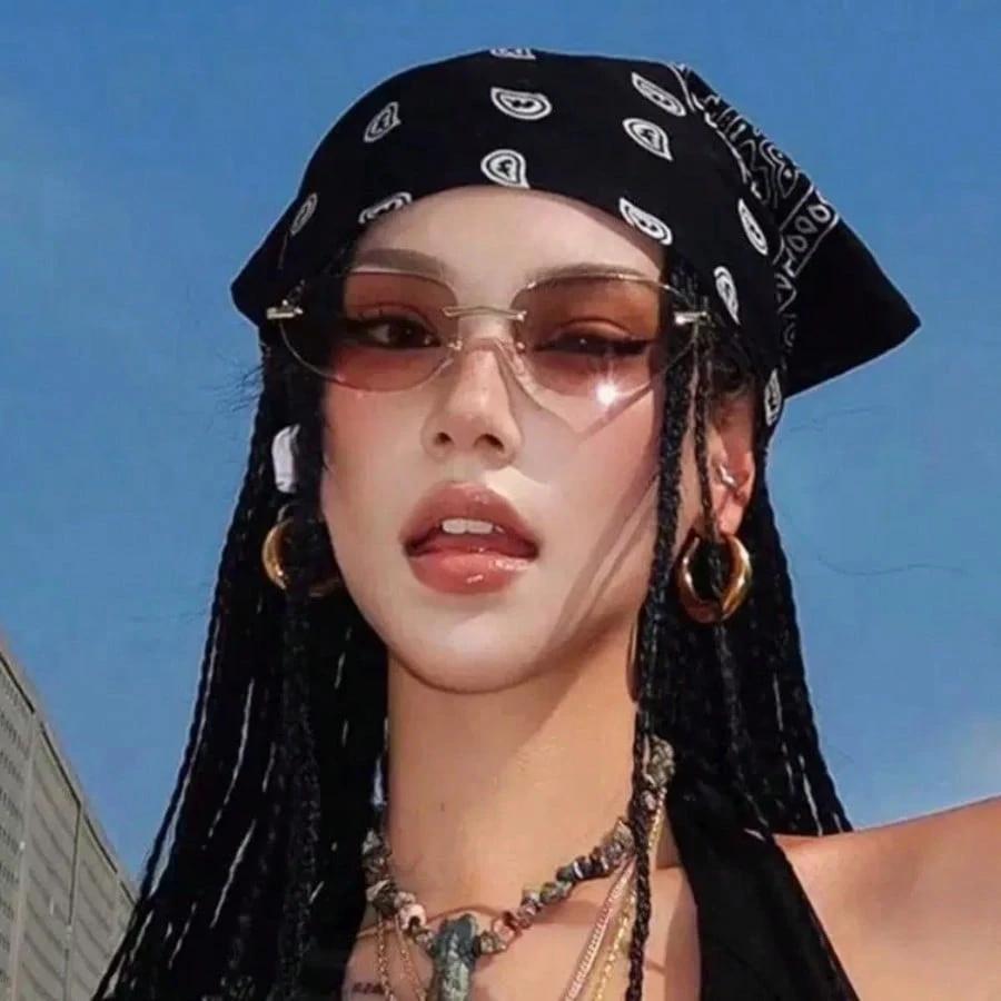 2026 Y2K Girl Square Scarf Women Paisley Hip-Hop Vibe Headband Foulard Hijab Hair Bands Neckerchief Female Head Wraps Bandana