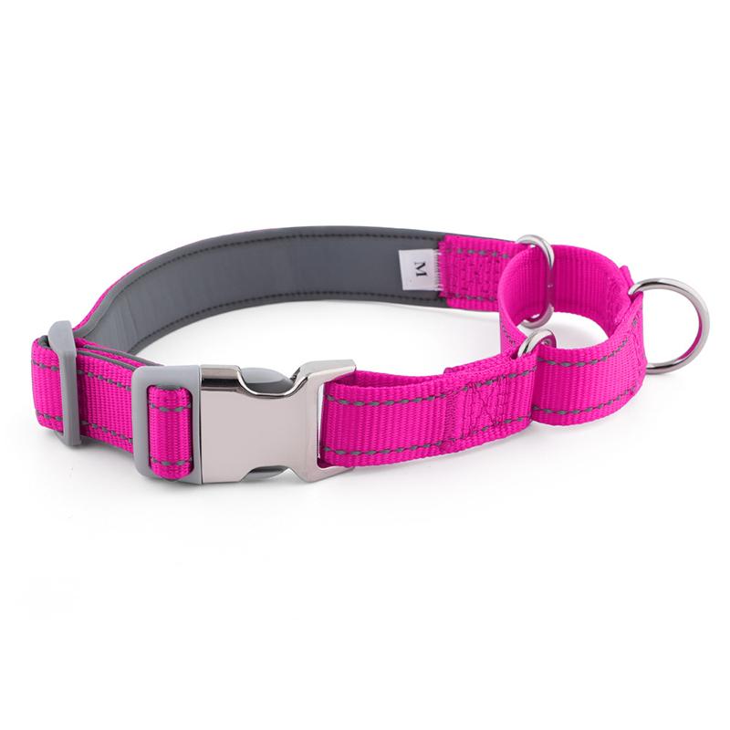 Portable Reflective Nylon Dog Chain Collar Adjustable Soft Diving Fabric Lining Outdoor Safety Cat Dog Collar Collier Pour Chien