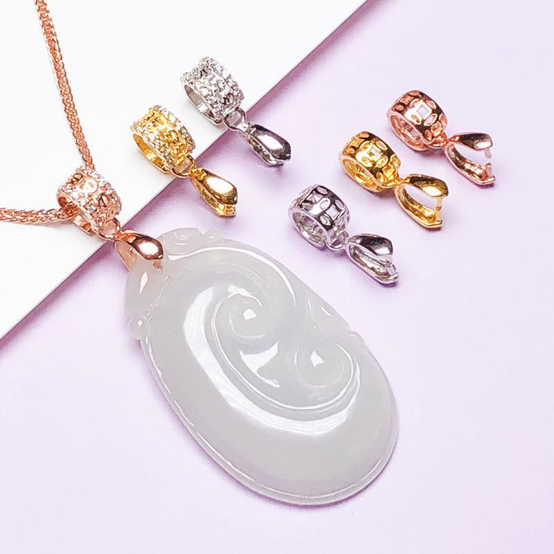 

Sterling Silver S925 Clip-On Pendant Bail for Jade Thick Pendants