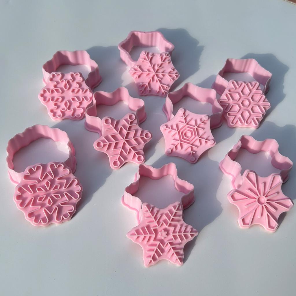 Cookies Cutter Christmas Dough Stamp Plastic 3D Cartoon Pressable Biscuit Mold Confectionery Baking Pastry Bakeware