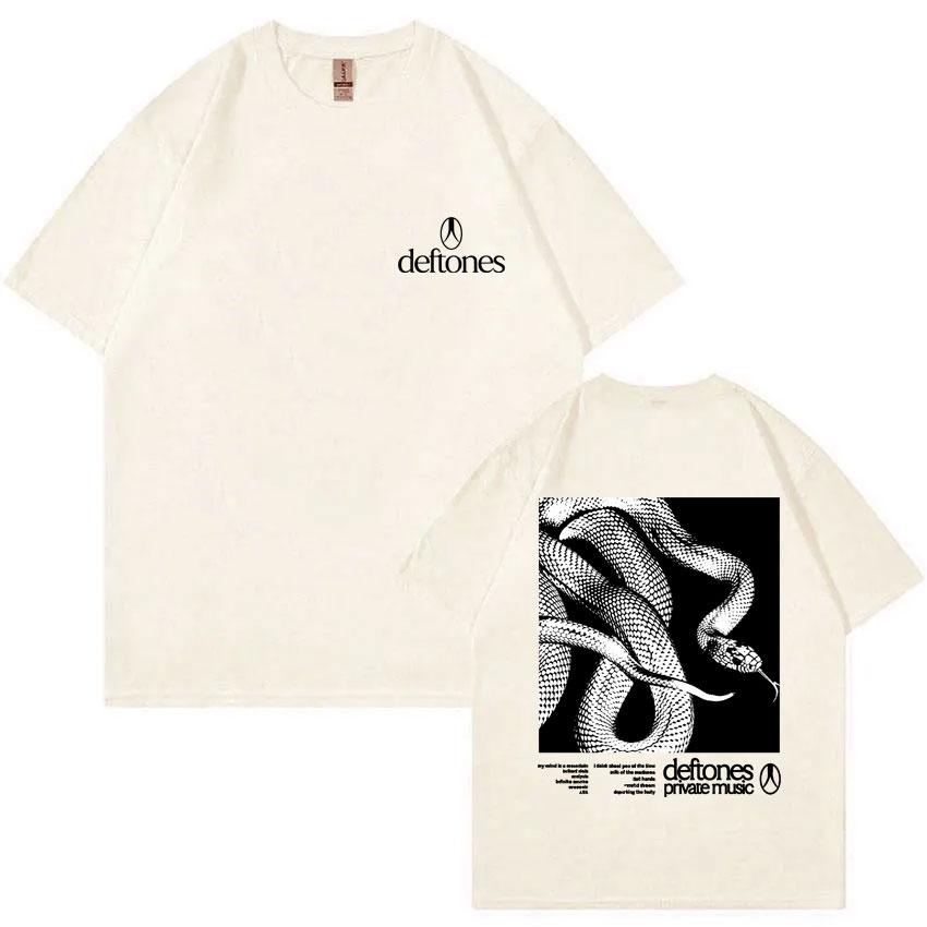 Rock Band Deftones Private Music Snake Graphic T Shirt Unisex Women Clothing Alternative Heavy Metal Oversized Short Sleeve T-shirt