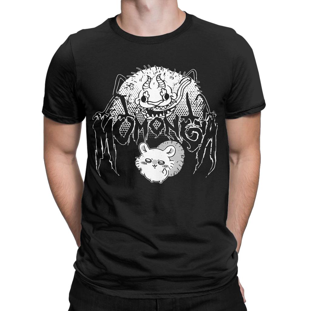 Metal Momonga Dekatsuyo Chiikawa T-Shirts Men  Hipster 100% Cotton Tee Shirt O Neck Short Sleeve T Shirt Graphic Tops