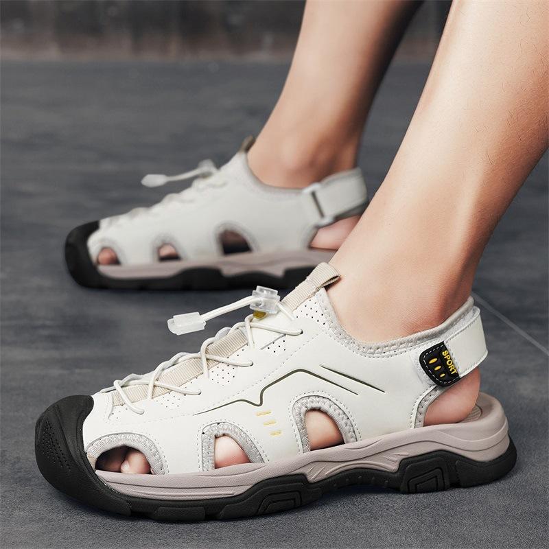 2025 Hot-selling Large-size Summer New Men's Shoes Outdoor Hiking Breathable Bag Head Anti-collision Beach Sandals