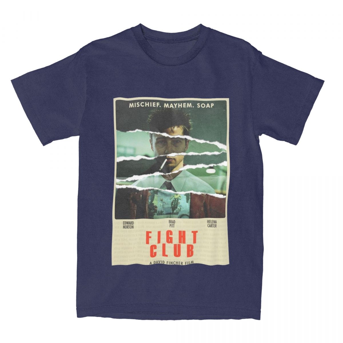 

Fight Club Poster T Shirt Apparel for Unisex Women Pure Cotton Casual Classic Movie Tshirt Short Sleeve Clothes Gift Idea 4XL