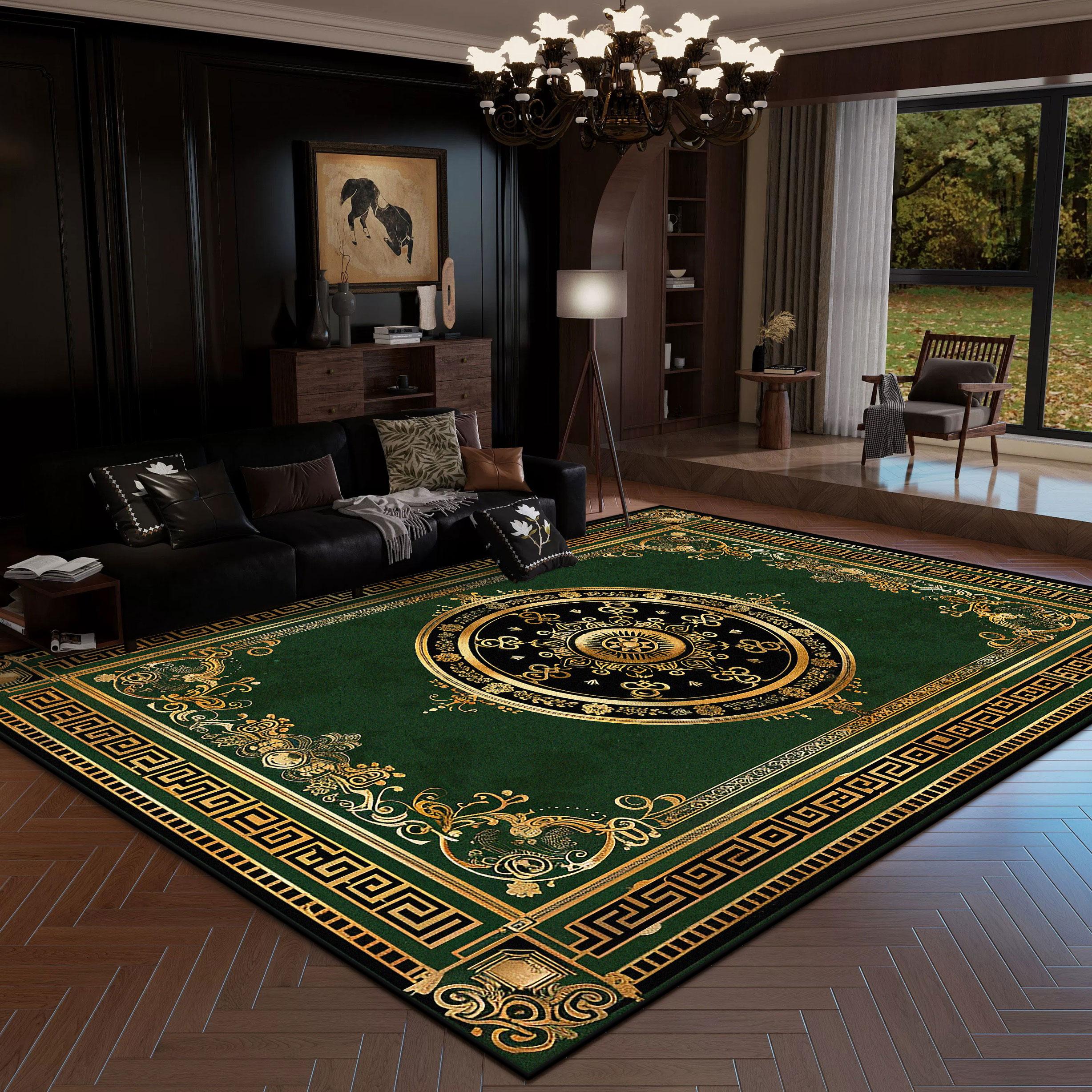 

Килим у європейському стилі Розкішна прикраса Дім Килим для великої площі Вітальня Килими із золотими смугами Спальня Приліжковий Нековзкий М який Килимок 200*250cm