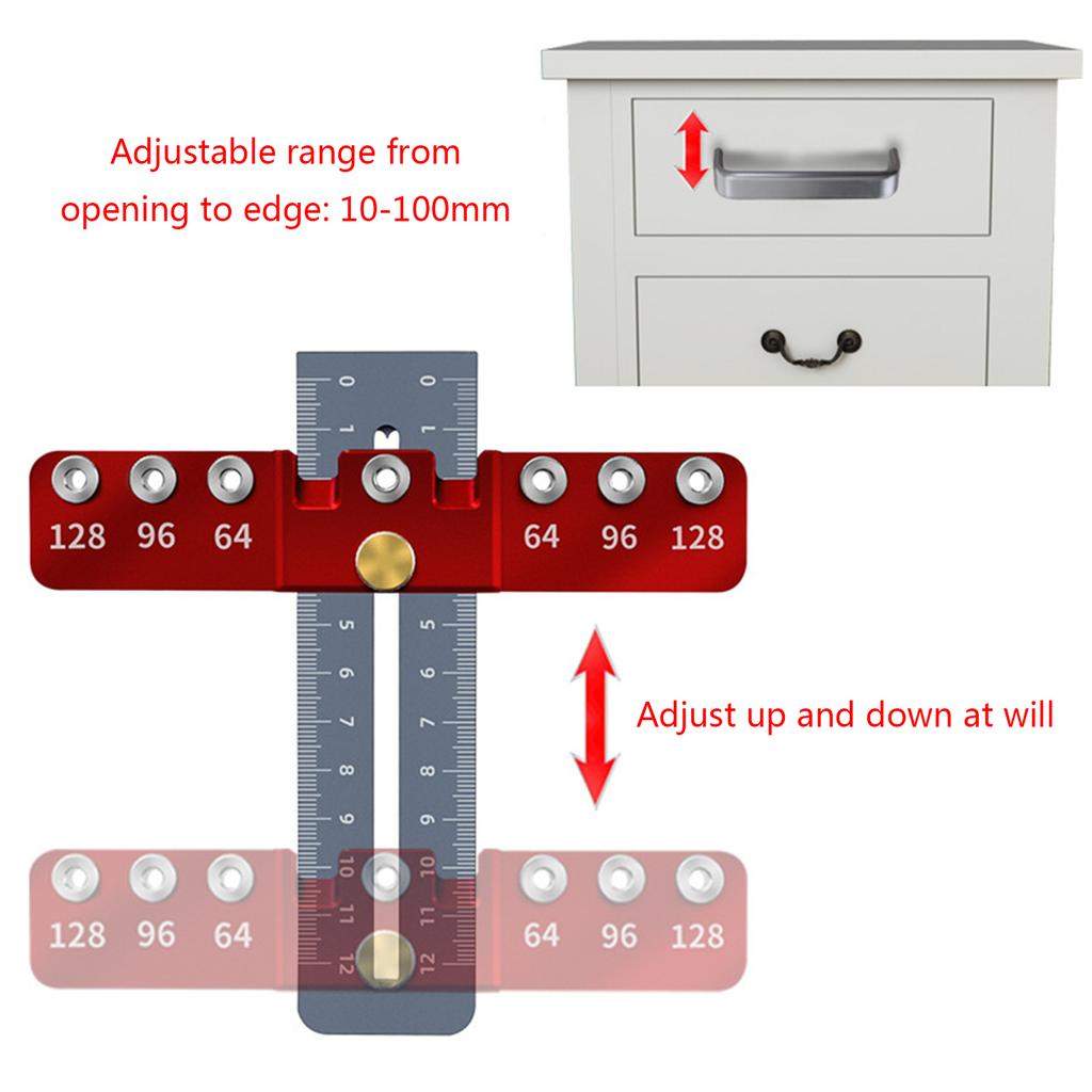 Aluminum Alloy Cabinet Hardware Jig Wood Drilling Tool Set Drill Template Guide for Door and Drawer Handle Installation