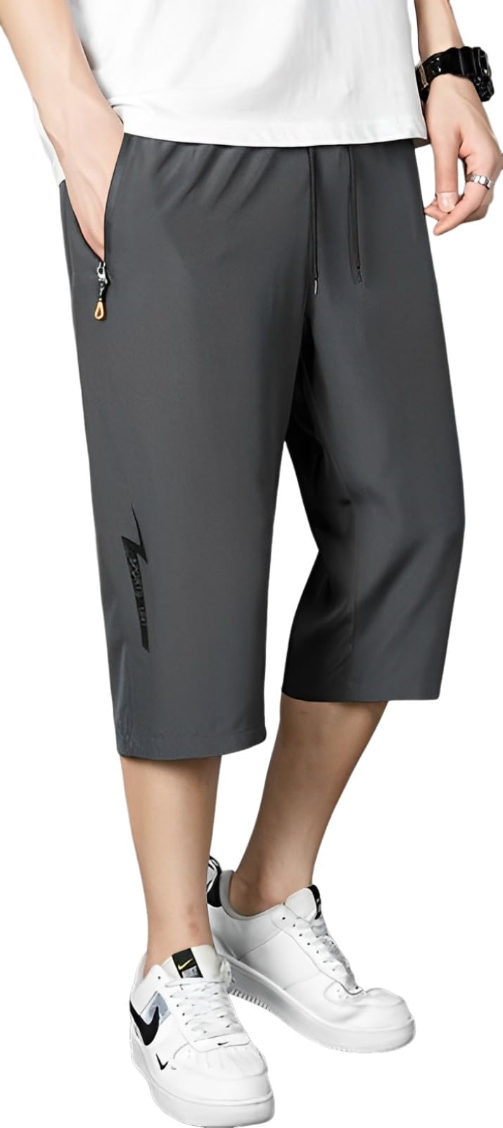 

Emptio Эластичные фитнес-шорты с эластичной резинкой, идеально подходящие для трека, сухие и легкие, и мужские шорты, карманы, талия, повседневные, легкие, дышащие,