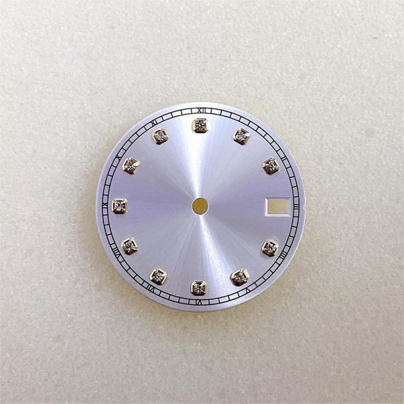 

Аксессуары для часов NH35 Автоматический 28,5 мм Механизм с кромкой Циферблат часов с солнечным узором Золотистый Циферблат NH36 28.5mm