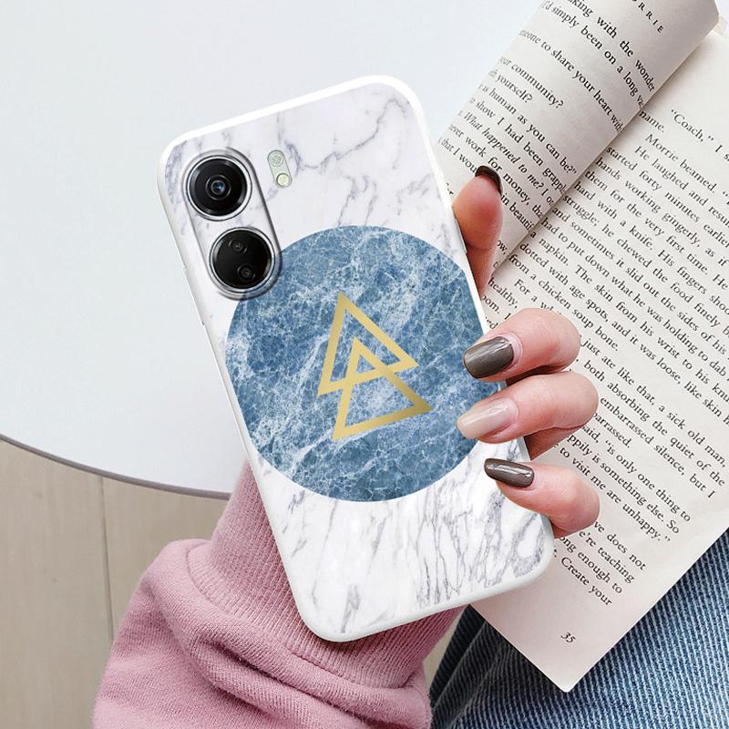For Redmi 13C Pink Gold Marble Art Fashion Phone Case Soft Silicone Fundas Cover For Redmi13C 13 C Coque Matte Shockproof Bumper