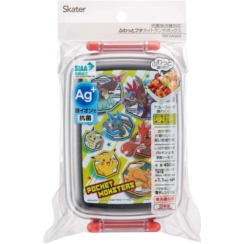 Lancheira Skater 450ml Pokemon 23 Antibacteriana para Crianças Feita no Japão RBF3ANAG-A
