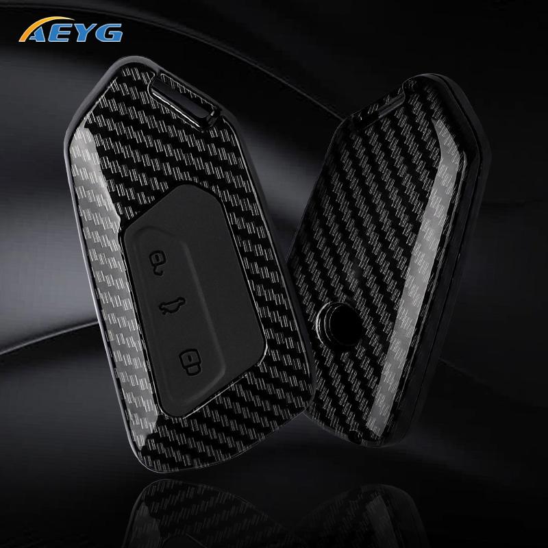 ABS Kohlefaser Auto Schlüsselhülle Abdeckung Für VW Volkswagen Golf 8 MK8 Cupra Skoda Octavia A8 SEAT Leon MK4 2020 2021 Zubehör