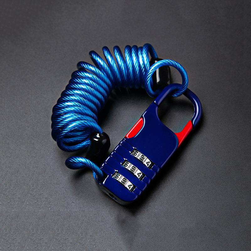 Bicycle Lock Bike Mini 3 Digit Password Lock Wire Mountain Bike Frame Durable Steel Wire Cable Helmet Locks Bicycle Accessories