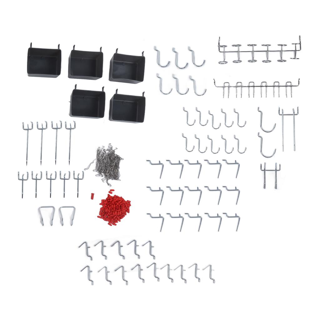 114 Stück Lochwandhaken Sortiment Werkzeugaufbewahrung Organizer Set Kit für Heimwerkstatt