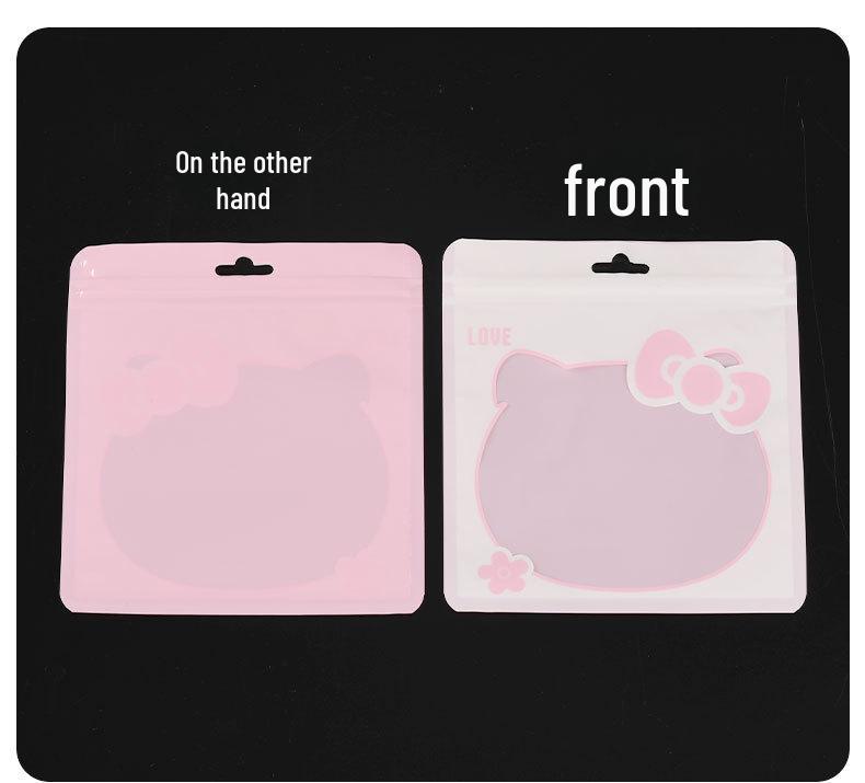 

Рожевий подарунковий пакет з мультяшним котиком KT для цукерок та прикрас