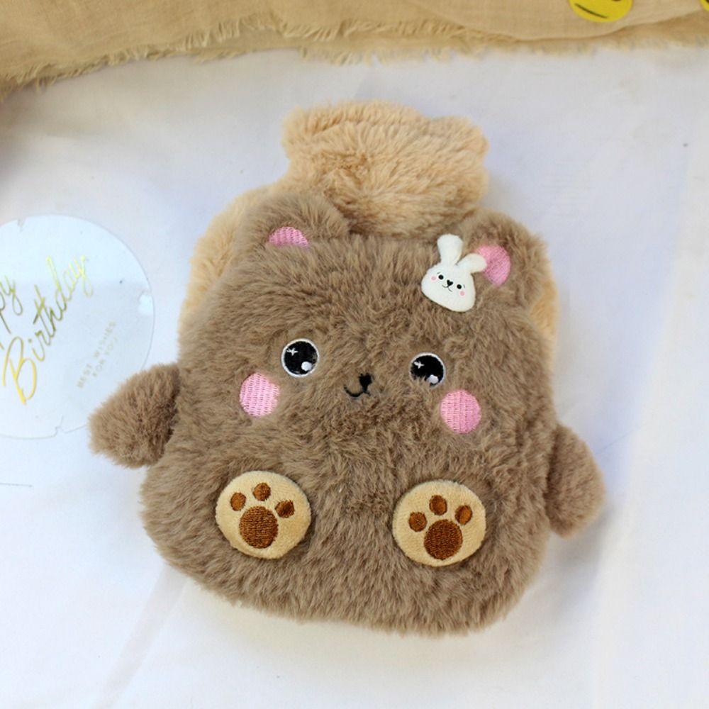 Removable Cartoon Warm Water Bag Leak-proof Water-filling Bottle Cartoon Hot Water Bottles  Gifts