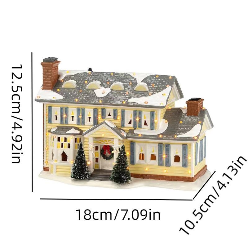 

Christmas Village Vacation Resin Ornamen Holiday House Decor Building Lighted