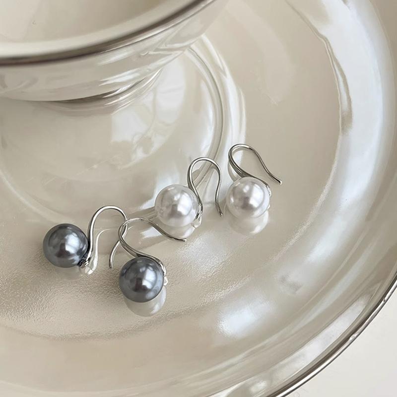 French 12Mm Big Champagne Imitation Pearl Ear Hook Earrings For Women Personalized Wedding Jewelry