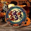 Halloween Hexe Metall Wandkunst Runde Aluminiumschild Heimdekor
