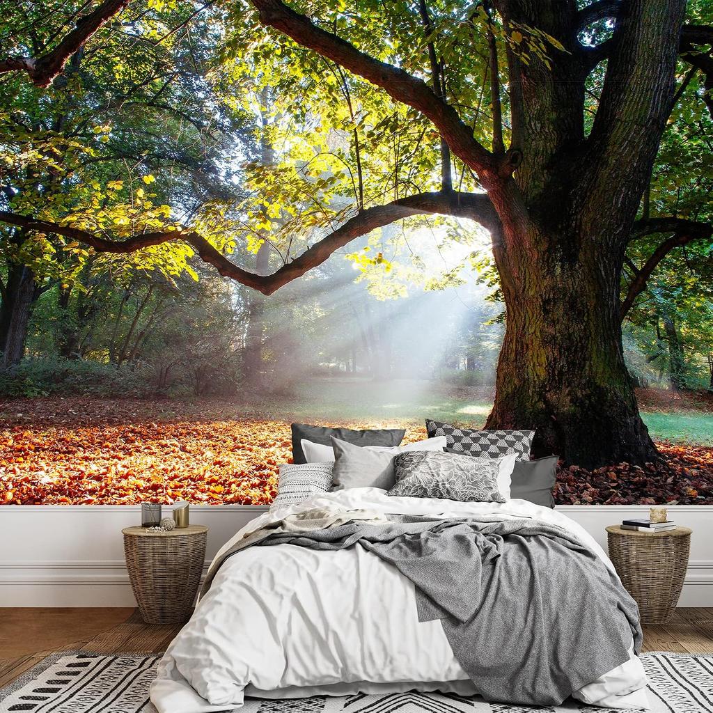 Green Oak Tree Wallpaper Natural Landscape Wallpaper Living Room Bedroom Home Decor