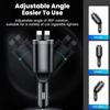 120W Retractable Car Charger USB Type C PD with Roof Starlight For iPhone Samsung Fast Charging Cord Cigarette Lighter Adapter
