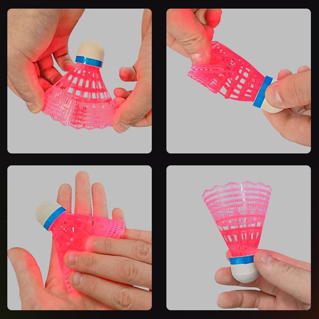 3/6Pcs Luminous Badminton Balls Set, Nylon Sport Badminton, Colorful Light-up Shuttlecocks for Indoor/Outdoor Sports