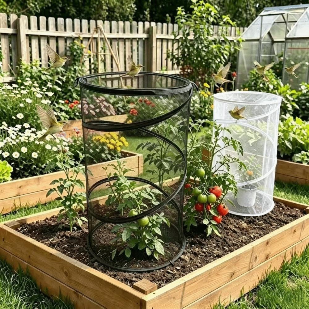 Pop-Up Mesh Plant Guard Reusable Insect Barrier Netting Plant Cover Greenhouse