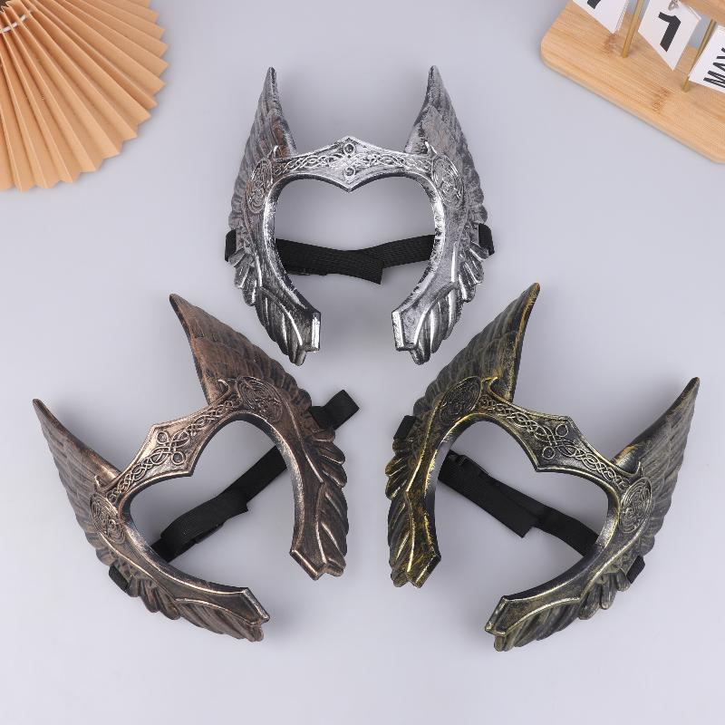 Viking Style Half-Face Mask Plastic Anime Mask Helmet Cosplay Masks Halloween Costume Accessories Party Props