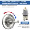Replacement for D Faucet 13 Series Single-Function Shower Valve Trim Kit, Shower Handle, Brushed Nickel Shower Trim Kit T13020-SS (Cartridge and