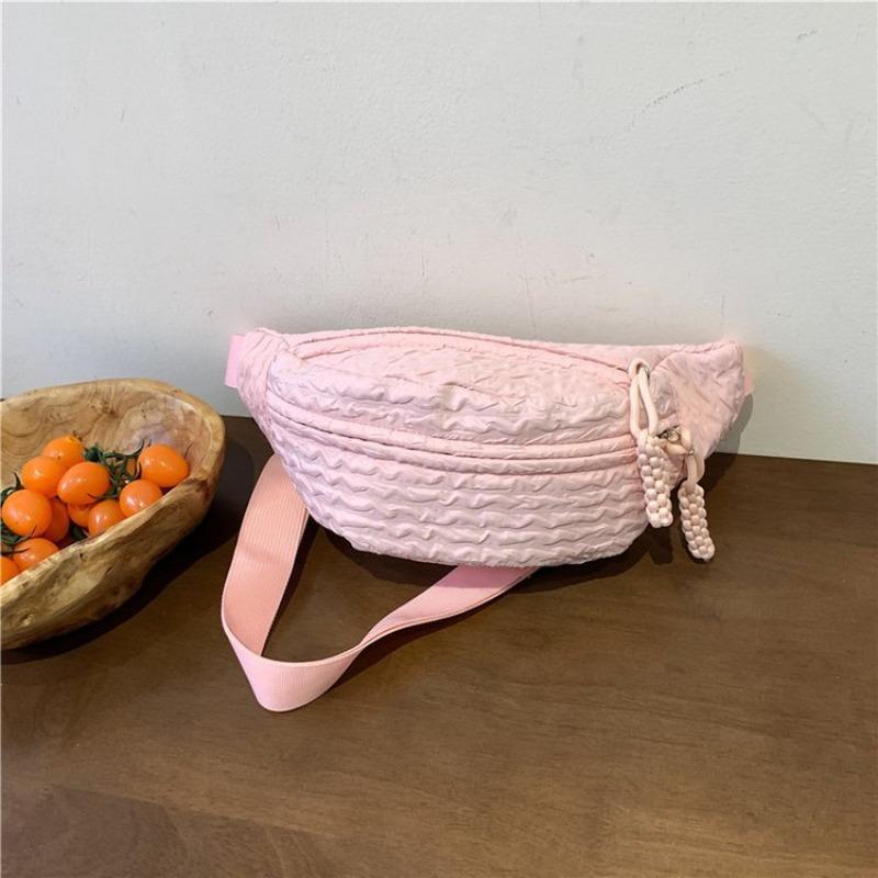 

Light and cute soft girl crossbody fanny pack, fresh and simple versatile small bag, female and girl breast bag 16 high 15 bottom thickness 10cm розовый