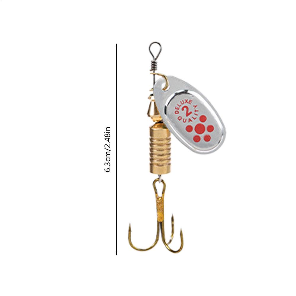 10pcs Gold and Silver Spinner Baits Set Hand-cranked Three-Hook Metal Spinner Baits for Crappie Pike Bluegill Cod Salmon Trout