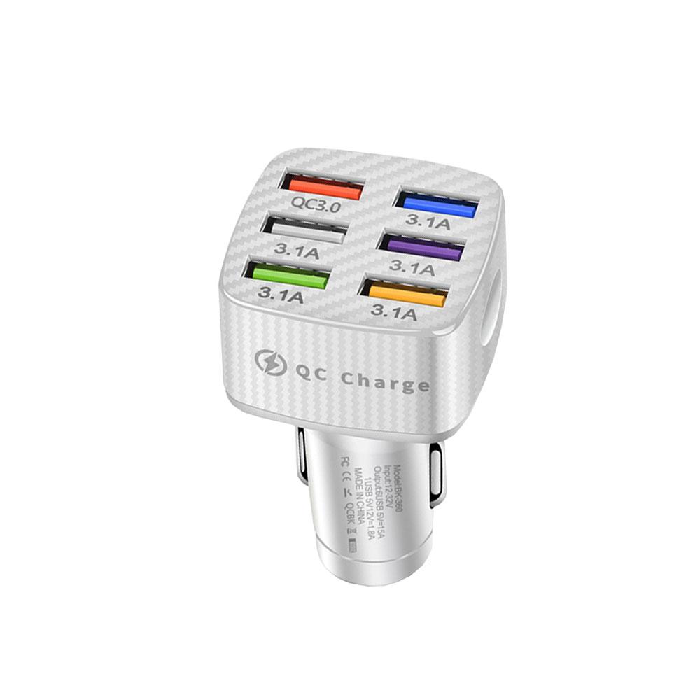 6 Ports Car USB Charger 15A QC3.0 3.1A Quick Charge USB Car Charge for Phone Fast Charging Car Phone Charger for Iphone Huawei