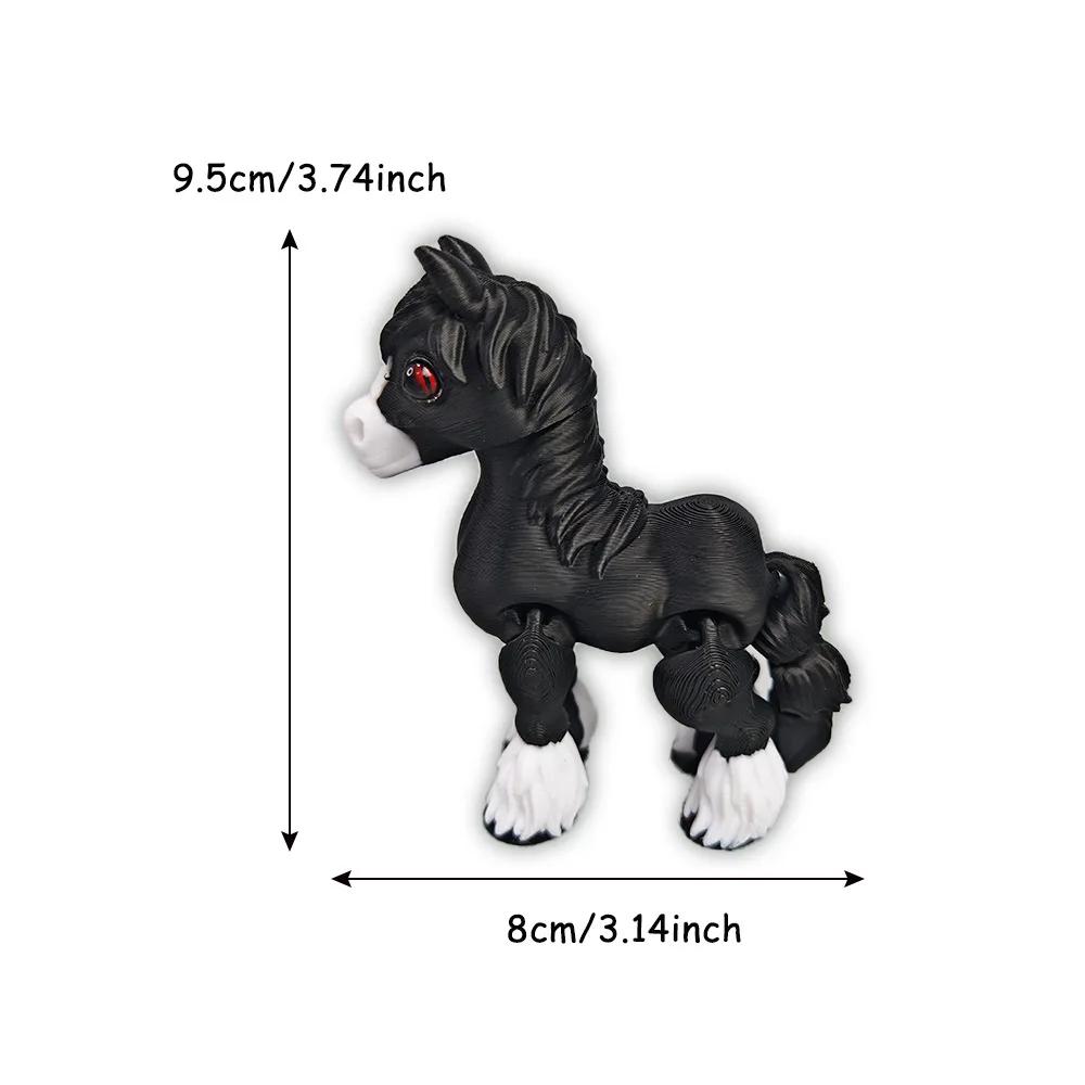 3D Printed Multi-joint Movable Horse Animals Mini Cute Stress Relief Toy Funny Home Accessories Kids Gift Desktop Ornament