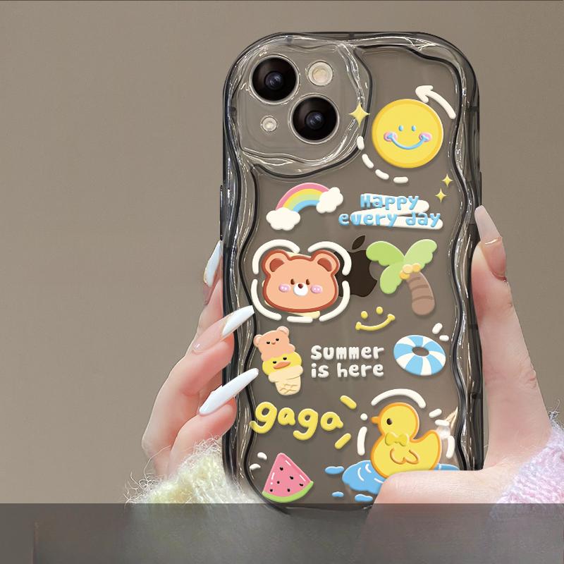 

Применимо к Apple 14promax Чехол для мобильного телефона iPhone 13/15 Прозрачный силиконовый 12 граффити Трехмерная кукла Цепь X iPhone 6s Plus