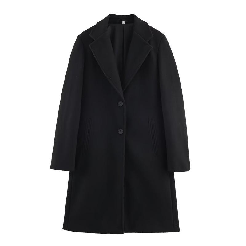 

Winter 2025 European & American Style Fashion Loose Soft Padded Shoulder Jacket Large чёрный